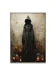 1 件，帆布印刷画，现代艺术，鬼屋海报，帆布万圣节装饰，万圣节乌鸦壁画，恐怖鬼魂万圣节版画，房间装饰用品，无框墙面艺术海报，客厅沙发背景装饰，门厅走廊装饰，家居装饰，卧室装饰，浴室装饰，房间装饰，办公室装饰，学校装饰，艺术礼品，PVC 硬管包装 - 彩色 - 查看 13