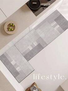 1 件优质硅胶厨房垫，采用优雅几何设计，防水抗疲劳地毯，适用于厨房、浴室、洗衣房 - 彩色 - 查看 13