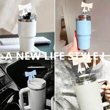 1 pieza/2 piezas Tapa de silicona para pajilla de 10 mm con diseño de lazo, cubierta antipolvo para pajillas de gran diámetro, se ajusta a tumblers de 30 y 40 onzas, accesorios para tazas, regalos, cocina, regalo de Navidad, útiles escolares