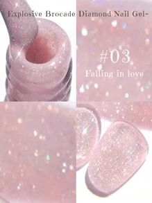 MIANEL 12ML 粉色蓝色白色绿色系列带爆炸闪光凝胶指甲油，2025 新款流行云锦钻石凝胶油指甲油指甲胶美甲用品棕色指甲万圣节指甲圣诞指甲秋季指甲绿色指甲粉色指甲白色指甲红色指甲需要 UV 指甲灯干燥，适合美甲沙龙使用和 DIY 美甲用品 - 彩色 - 查看 5