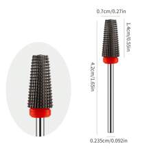 1 o 5 pezzi/set di punte per trapano elettrico in carburo di tungsteno - gambo da 3/32 pollici, accessori per manicure e pedicure con trapano elettrico, set di 5 in 1 per rimozione di acrilico e gel duro - ideale per la limatura delle unghie elettrica - Multicolore - Visualizzare 11