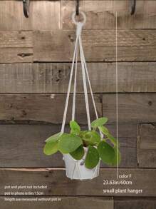 1pc Handmade Macrame Plant Holder, Rainbow Color Plant Hanger With Tassel, Plant Hanger Indoor Decor, Ceiling Plant Hanger, Modern Boho Plant Pot Holder, Halloween Decoration - Multicolor - View 7