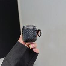 Creative Carbon Fiber Leather Airpods Pro/Pro2 1/2/3 Protective Case, Crocodile Skin Texture Anti-Drop Cover - Black - View 6