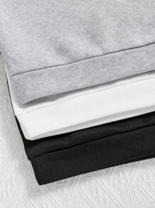 3pcs Young Boy Spider Print Warm Crewneck Sweatshirts Set - Multicolor - View 4