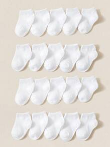 10/15/20 Pairs Kids Socks, Solid Color Stripe Classic Simple Breathable Soft Skin-Friendly Fashionable Casual Short Socks, Suitable For Children's Daily Life Or Back To School