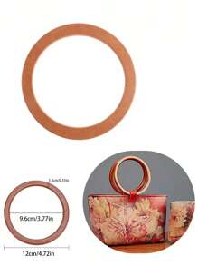1pc Round Wooden Handle 12CM For Handmade Handbag DIY Tote Purse Frame Making Bag Hanger DIY Bag Accessories Parts Hanger - Multicolor - View 10