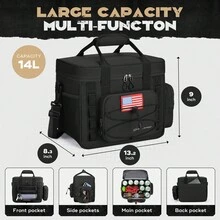 Maelstrom Tactical Lunch Box, Insulated Lunch Bag For Men, Large Durable Leakproof Cooler Bag With Detachable MOLLE Bags, Modern Lunch Tote For Adult Women Work,Picnic,14 L - Black - View 3