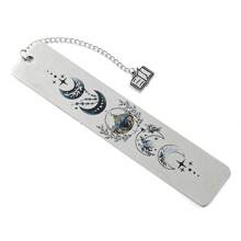 1pc padrão de lua marcadores novidade marcadores de aço inoxidável presentes para amantes de livros, marcadores de leitura presentes de aniversário para amigos da família meninas - Tamanho Único - Ver 13