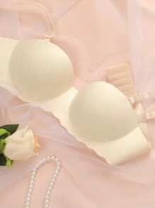 3 PIEZAS Sujetador push up de copas pequeñas para mujer, sujetador sin costuras y sin aros, sujetador sin tirantes, lencería sexy cómoda y transpirable con copa gruesa y suave, sujetador unicolor simple para uso diario, ropa interior deportiva con cierre trasero y tirantes ajustables y desmontables