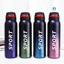 304 Stainless Steel Bottle Squeeze Sport Isothermica Hot And Cold Sport 500ml GA505 - Màu xanh chanh - Xem 2