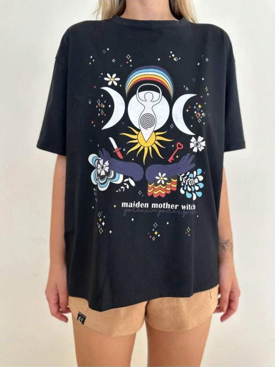 Women's Sacred T-Shirt - Black - 黑色 - 查看 1