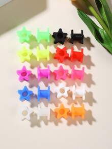 12pcs 12mm Silicone Pentagram Ear Gauges, Random Color, Ear Plugs, Ear Piercing Jewelry, Suitable For Daily Wear And Holiday Gifts - Outer Five Stars - View 13