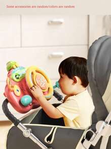 1 件婴儿玩具，6-12 个月幼儿电动音乐方向盘模拟玩具带钩环，包括婴儿汽车座椅玩具和婴儿车玩具，适合 1 岁男孩女孩的学习玩具礼物（部分配件随机/颜色随机） - 紅色 - 查看 4