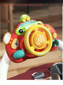 1 件婴儿玩具，6-12 个月幼儿电动音乐方向盘模拟玩具带钩环，包括婴儿汽车座椅玩具和婴儿车玩具，适合 1 岁男孩女孩的学习玩具礼物（部分配件随机/颜色随机） - 紅色 - 查看 3
