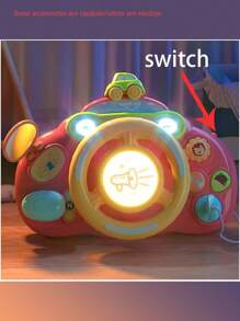 1 件婴儿玩具，6-12 个月幼儿电动音乐方向盘模拟玩具带钩环，包括婴儿汽车座椅玩具和婴儿车玩具，适合 1 岁男孩女孩的学习玩具礼物（部分配件随机/颜色随机） - 紅色 - 查看 5