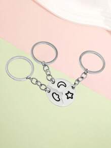 1pc Sun & Moon Metal Keychain, 3pcs/Set Friendship Keychain For Best Friends, Siblings, Partners - Multicolor - View 7