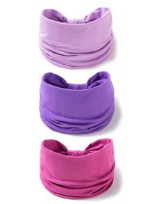 3 piezas Diadema de pelo sólida casual, diadema de gimnasio tipo turbante, diadema deportiva, accesorios para el cabello de otoño e invierno para mujer para vacaciones, pañuelo elegante para mujer, bandanas suaves - Morado - Ver 14