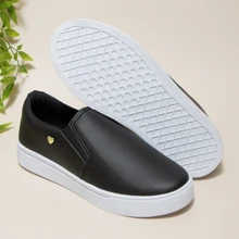 Women's Slip On Calce Fácil Sneakers Comfortable Lightweight And Soft - 黑色 - 查看 5