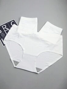 3pcs Women Seamless Low Waist Ice Silk Breathable Triangle Panties