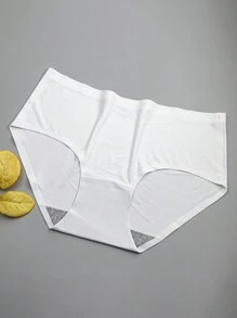 3pcs Women Seamless Low Waist Ice Silk Breathable Triangle Panties