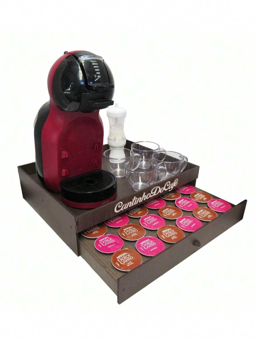 Chest Of Machine Holders And Capsules Woody Painting DolceGusto Mdf - Rỉ Nâu - Xem 1