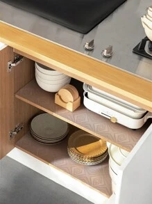 1 Roll Diamond Pattern Shelf Liner For Kitchen Cabinets Non-Adhesive Drawer Liner White Non-Slip Cupboard Liner Washable EVA Refrigerator Liner Easy To Cut Fridge Mat - White Diamond Pattern - View 6