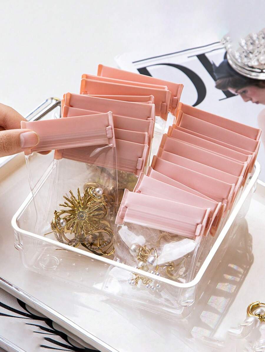 4 Sizes Transparent EVA Jewelry Storage Bag, Resealable Zipper Pouch, Travel Jewelry Organizer, Suitable For Rings, Earrings, Bracelets, Necklaces, Travel Essentials, Cruise, Dorm, Beach Vacation, Summer, Back To School Supplies