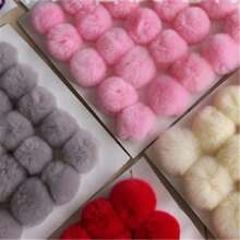3pcs Real Rex Rabbit Fur Pompom Balls 6cm Soft Pompones Fluffy Plush Crafts Diy Pom Poms Ball Furball Home Decor Garment Hat Accessories Sewing Supplies