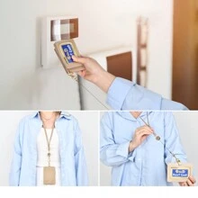 1pc Retractable Badge Reel, Women PU Leather Long Lanyard Cord, Sturdy ID Card Holder, Key Nurse Teacher Security Clip, Personalized Initial Gift Keychain Charms Gifts For Women Purse Chain Purse Charms