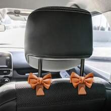 1/2pcs Stylish PU Leather Car Hooks With Bow Tie - Perfect For Seat Headrest Organization And Auto Fastener Hangers - Enhance Your Car Storage - Multicolor - View 8