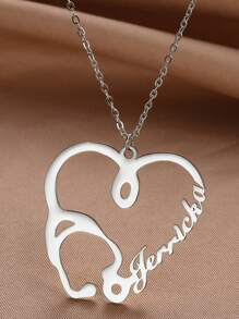 Aangepaste stethoscoop ketting gepersonaliseerde naam kettingen voor vrouwen mannen gezondheidszorg werknemers hart choker verpleegster arts diy roestvrijstalen sieraden unieke geschenken