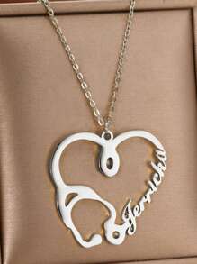 Aangepaste stethoscoop ketting gepersonaliseerde naam kettingen voor vrouwen mannen gezondheidszorg werknemers hart choker verpleegster arts diy roestvrijstalen sieraden unieke geschenken