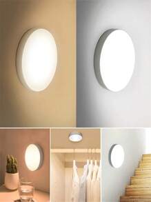 1pieza/3 piezas/6 piezas Luces con sensor de movimiento, luces LED recargables magnéticas para pegar en la pared, luz nocturna con carga USB para escaleras, pasillos, armarios, cocina, debajo de los gabinetes (250mAh)