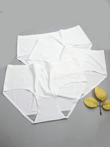 3pcs Women Seamless Low Waist Ice Silk Breathable Triangle Panties