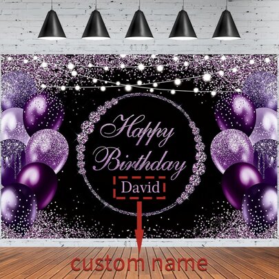 1pc Custom Sized Birthday Party Backdrop, For Holiday Party, Birthday Celebration, Anniversary, Gift