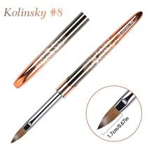 Ovaler Kolinsky Nagelpinsel geeignet für Acryl Anwendungen, professionelles Nagelextensions Werkzeug Streifen Nagel Zeichen Stift geeignet für DIY Zuhause und Salons
