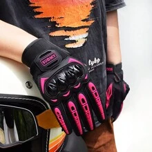 suomy 夏季女士粉色摩托车手套女式透气摩托车骑行手套防摔触感功能越野摩托骑行手套 - 粉色 - 查看 2