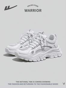 Comfortable Breathable Casual Thick-Sole Outdoor Increased Height Women's Shoes, Thin Mesh Fabric, Hollow Mesh Sneakers, Summer 2024 New Versatile Sport Running Shoes For Women - White - View 7