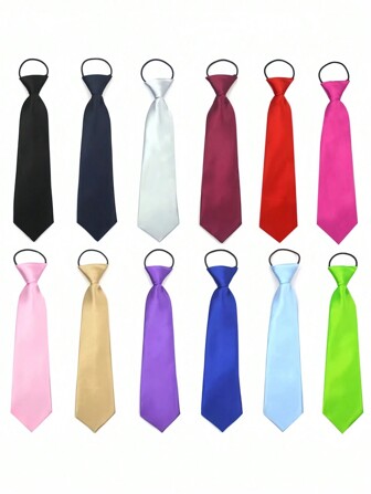 1/6/12件装派对风学院音乐节时尚短领带，适合情人节、万圣节、圣诞节等场合。