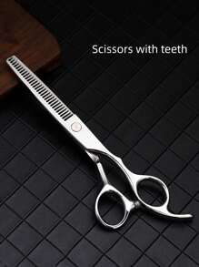 1pc/2pcs High-Quality Hairdressing Scissors Set, Stainless Steel Haircut Shear, Bangs Trimmers, Household Hair Cutting Tool,Back To School,Travel Holiday Essentials,Hair Accessories For Women - Silver - View 11