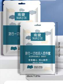 1set 4pcs Travel Disposable Bed Sheet, Duvet Cover, Pillowcase, Bedding Set For Double Bed In Hotels & While Traveling