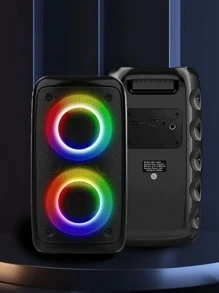 Wireless Speaker With Subwoofer, Large Boombox Speaker, Stereo Speaker, Subwoofer, Outdoor Wireless Speaker, Party Disco Light, TWS, TF, AUX, MIC - 黑色 - 查看 7