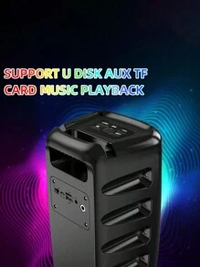Wireless Speaker With Subwoofer, Large Boombox Speaker, Stereo Speaker, Subwoofer, Outdoor Wireless Speaker, Party Disco Light, TWS, TF, AUX, MIC - 黑色 - 查看 6
