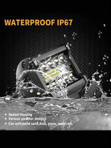 Set Faros auxiliares 20 LED cuadrados de luz para coche moto 60w universales 2 uds - Negro - Ver 8