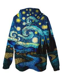 Áo hoodie in họa tiết Van Gogh dành cho nam của Manfinity - Nhiều màu - Xem 3