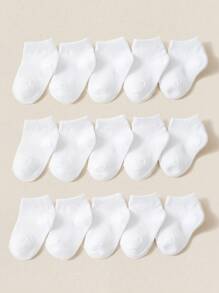 10/15/20 Pairs Kids Socks, Solid Color Stripe Classic Simple Breathable Soft Skin-Friendly Fashionable Casual Short Socks, Suitable For Children's Daily Life Or Back To School