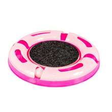 Interactive Round Cat Scratcher For Relaxing With Meow Ball Jel Plast - 玫瑰紅 - 查看 2