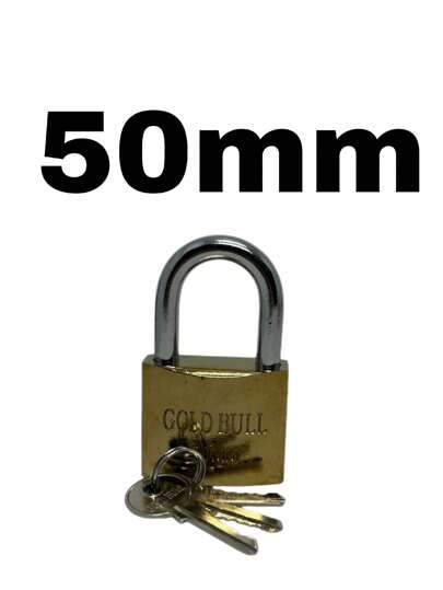 01 Unidade De Cadeado Com 3 Chaves Tamanho 50mm Amarelo