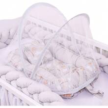Baby Crib Reducer Nest With Mosquito Net For Boys And Girls - 灰色 - 查看 1