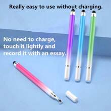 绘图手写双头电容式触控笔平板电脑触摸屏笔适用于手机平板平板电脑电脑小米平板 - 藍色 - 查看 3